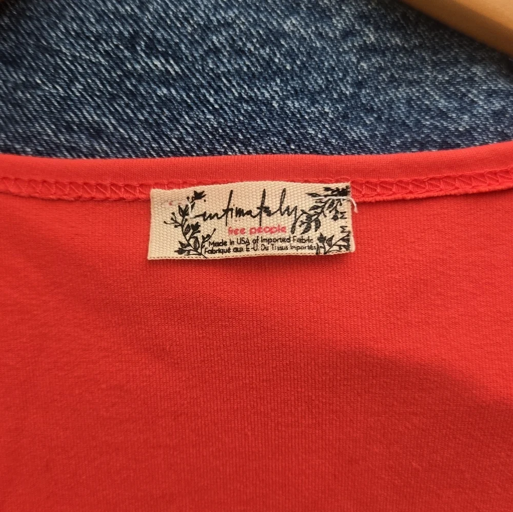 Free People Vibrant Red Bodysuits-SZ M - Picture 2 of 5